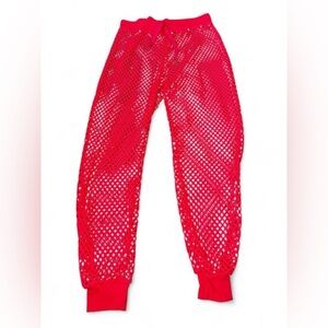 Club Exx Hot Pink Fishnet Joggers